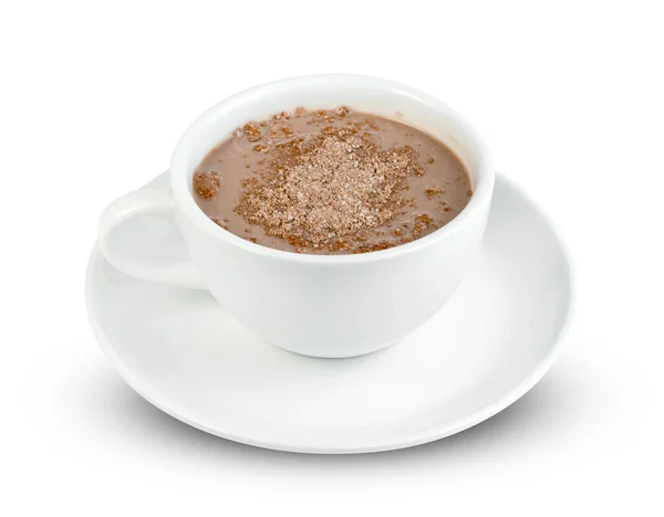 Chocolat Chaud Avec Tasse Café Isolé Sur Fond Blanc Inclure — Photo