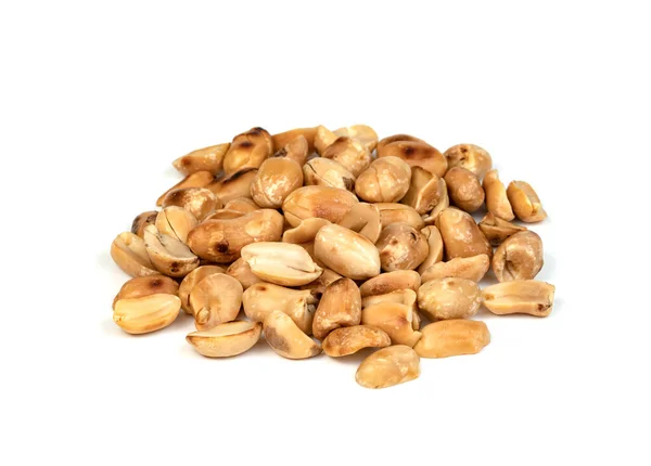 Geröstete Erdnüsse Isoliert Auf Weißem Hintergrund — Stockfoto