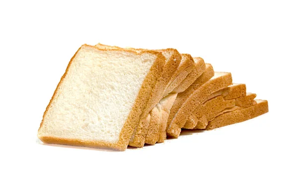 Pane Affettato Isolato Sfondo Bianco — Foto Stock