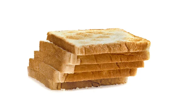 Geroosterd Plakbrood Geïsoleerd Witte Achtergrond — Stockfoto