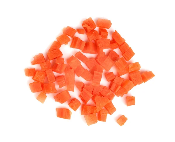 Подрібнена Морква Ізольована Білому Тлі — стокове фото