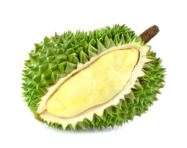 Durian Fruit Geïsoleerd Witte Achtergrond — Stockfoto