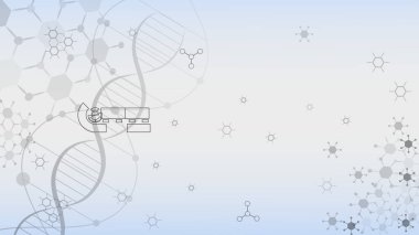 Hi-tec arayüzü için DNA molekülleri soyut dijital teknoloji, vektör illüstrasyonu