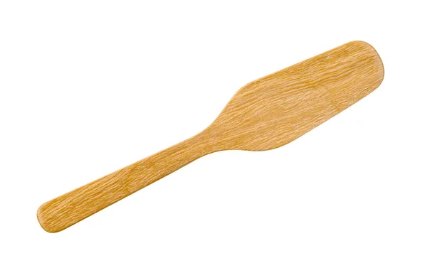 Wooden Spatula Isolated White Background Include Clipping Path — Stock Photo, Image