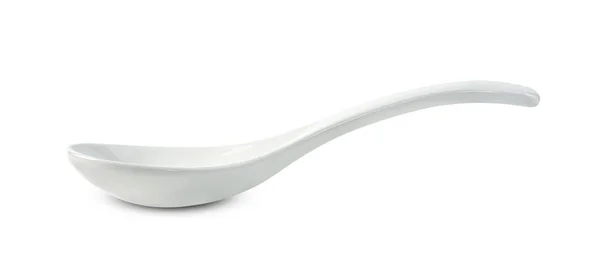 Ceramic Spoon Isolated White Background Include Clipping Path — Stock Photo, Image