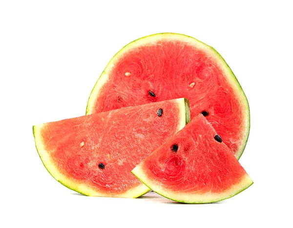 Sliced Watermelon Isolated White Background — Stock Photo, Image