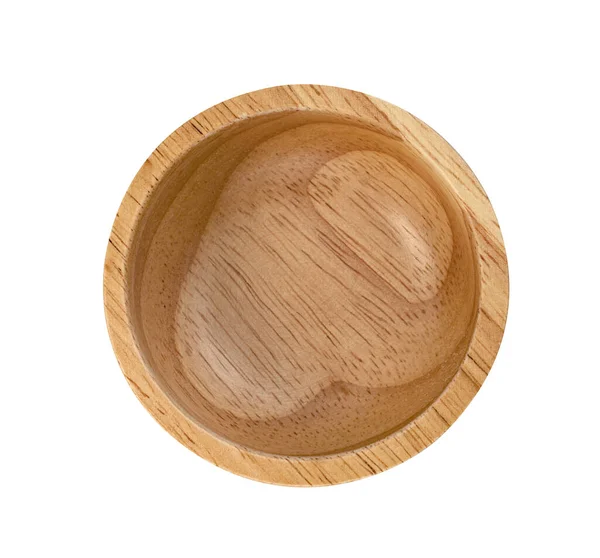 Wooden Bowl Isolated White Background Include Clipping Path — Stock Photo, Image