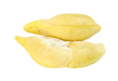 durian meyvesi beyaz arka planda izole edilmiş, Tayland meyvesi, kırpma yolunu içerir
