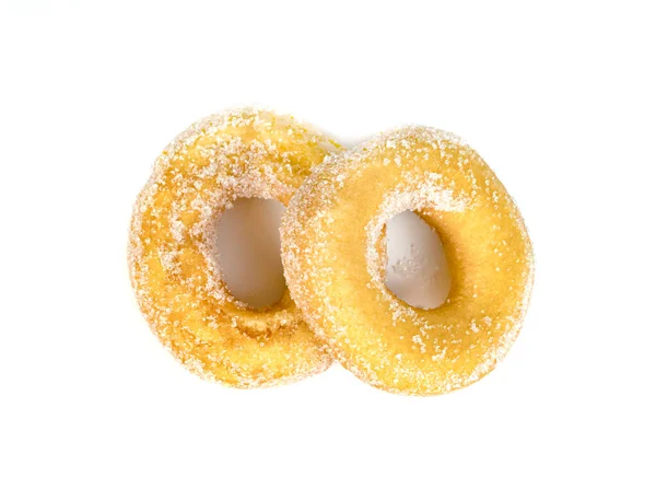 Donut Anel Açúcar Isolado Fundo Branco — Fotografia de Stock