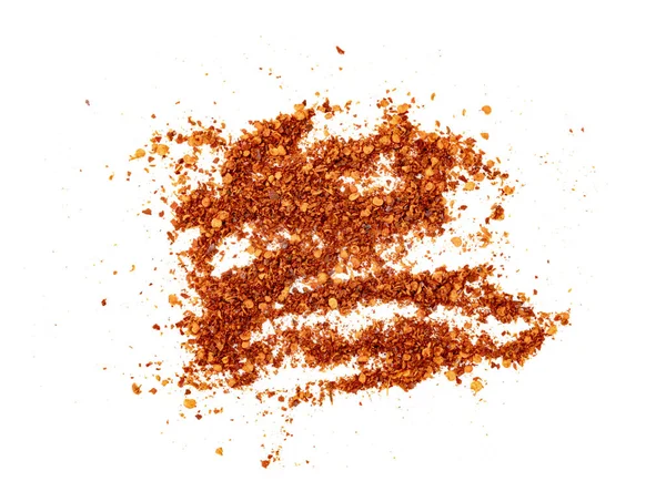 Rotgemahlener Paprika Pulverform Oder Trockener Chilischote Isoliert Auf Weißem Hintergrund — Stockfoto