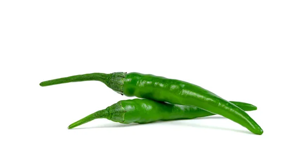 Green Chili Pepper Isolated White Background — Stock Photo, Image