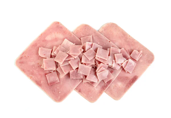 Ham Slices Isolated White Background — Stock Photo, Image