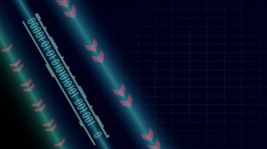 UI Hi-tec arayüzü mavi soyut dijital teknoloji parlayan parçacıklar, vektör illüstrasyonu