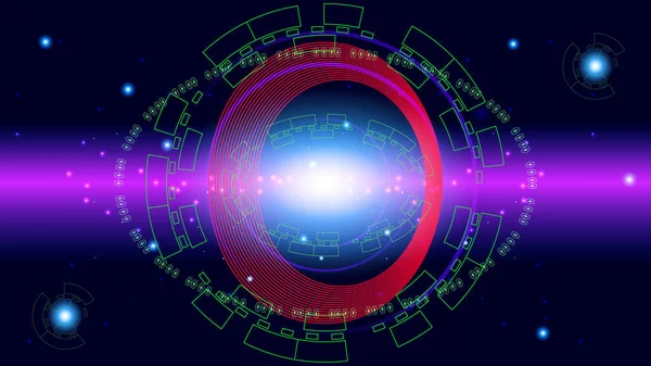 Tec Interfață Albastru Abstract Tehnologie Digitală Particule Strălucitoare Ilustrație Vectorială — Vector de stoc