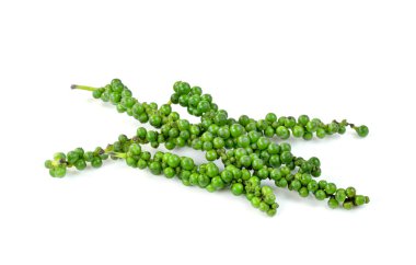 Taze karabiber ya da Piper nigrum Linn beyaz arkaplanda izole edildi 