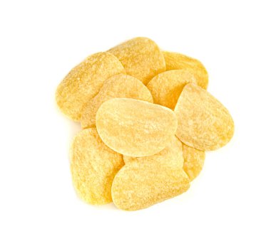 Patates cipsi beyaz arkaplanda izole 