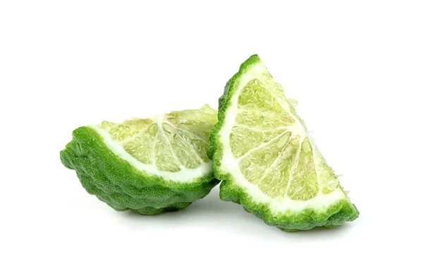 Taze Bergamot Meyvesi Beyaz Arka Planda Yarı Izole — Stok fotoğraf