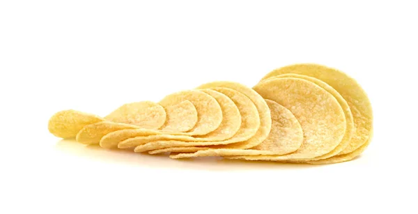 Kartoffelchips Isoliert Auf Weißem Hintergrund — Stockfoto