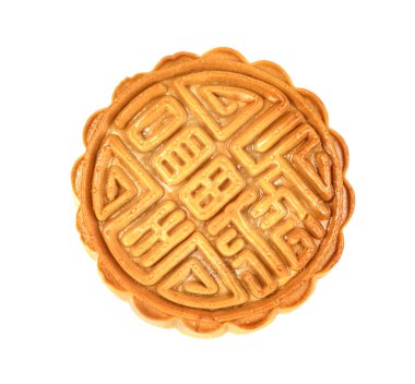 Sonbahar Festivali ortası pastası beyaz arka planda izole edilmiş