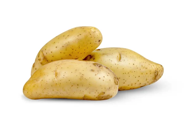 Ziemniaki Izolowane Białym Tle Obejmują Ścieżkę Wycinania — Zdjęcie stockowe
