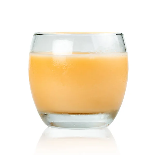 Drinking Yogurt Mixed Fruits Vegetables Flavour Glass Isolated White Background — Stock Photo, Image