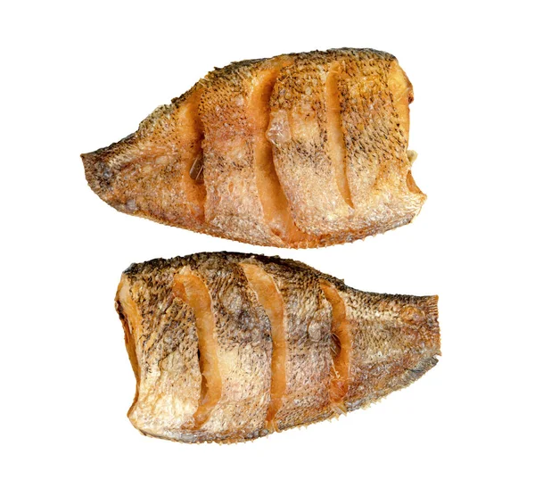 Peixe Gourami Frito Isolado Sobre Fundo Branco — Fotografia de Stock
