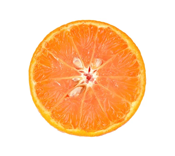 Orange Fruit Half Sliced Isolated White Background — Stock Photo, Image