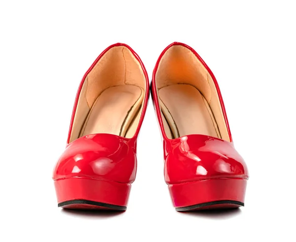 Red High Heels Παπούτσια Απομονώνονται Λευκό Φόντο — Φωτογραφία Αρχείου