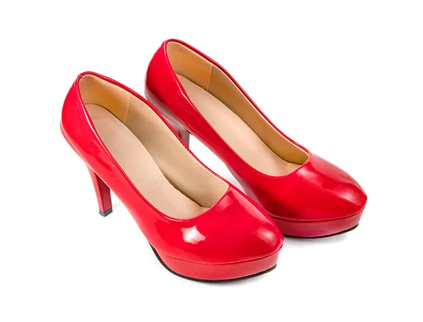 Red High Heels Παπούτσια Απομονώνονται Λευκό Φόντο — Φωτογραφία Αρχείου