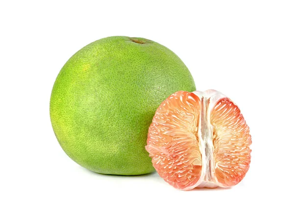 Owoc Skórki Pomelo Izolowany Białym Tle — Zdjęcie stockowe