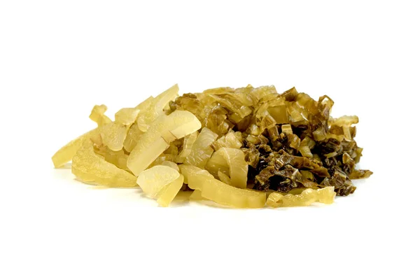 Pickled Chinese Cabbage sliced isolated on white background — Stock Image Pickled Chinese Cabbage Sliced Isolated White Background Royalty Free Stock Photos