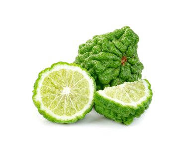 taze bergamot meyvesi beyaz arka planda yarı izole