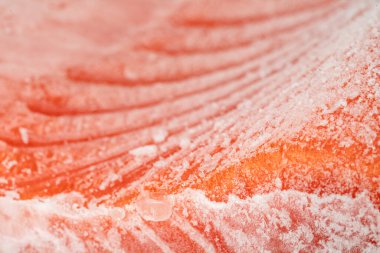 Yakın plan donmuş somon filetosu. 