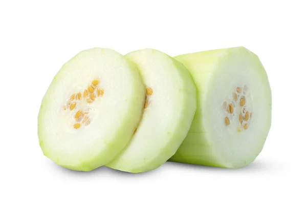 Peeled Winter Melon Sliced Isolated White Background — Stock Photo, Image