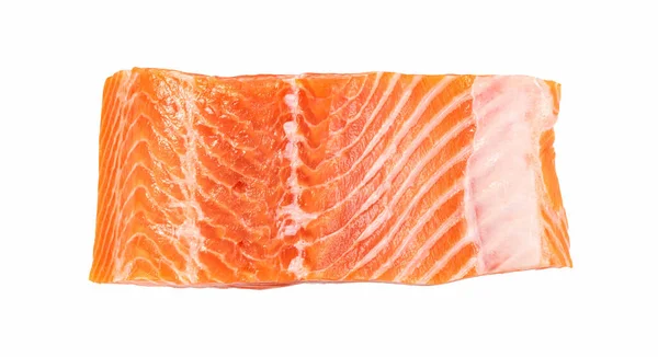 Piece Fresh Salmon Fillet Sliced Isolated White Background — Stock Photo, Image
