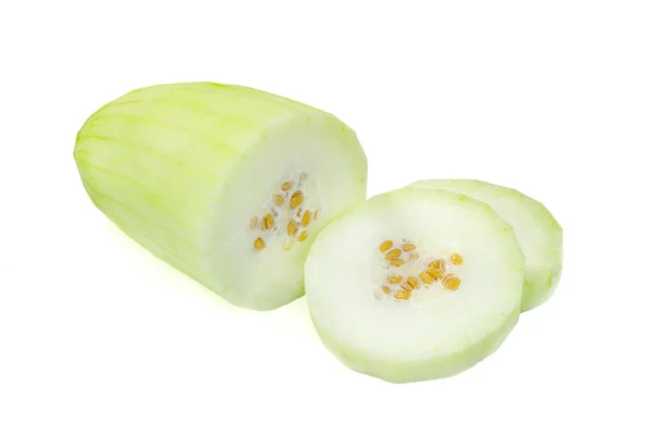 Peeled Winter Melon Sliced Isolated White Background — Stock Photo, Image