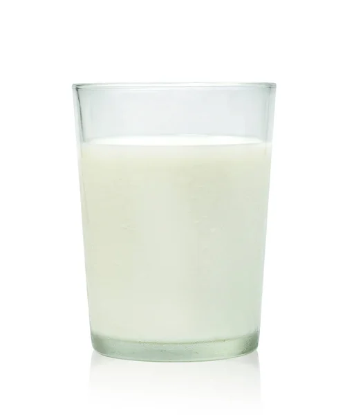 Leche Vidrio Transparente Aislado Sobre Fondo Blanco Incluye Recorte — Foto de Stock