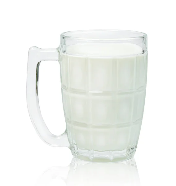 Milk Transparent Glass Isolated White Background Include Clipping Path — Stock Photo, Image