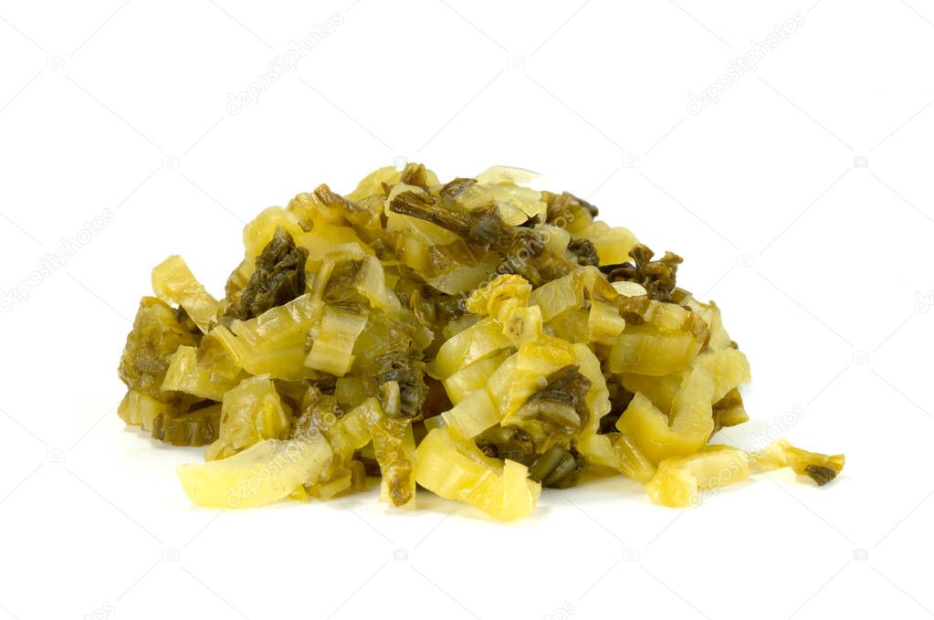pickled Chinese Cabbage sliced isolated on white background 