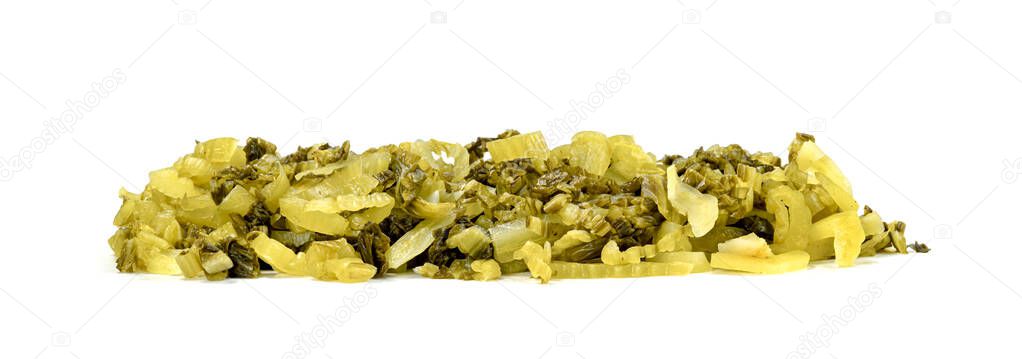 Pickled Chinese Cabbage sliced isolated on white background — Stock Image Pickled Chinese Cabbage Sliced Isolated White Background Stock Photo