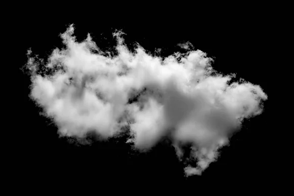 White Cloud Isolated Black Background Textured Smoke Brush Effect — Stock Photo, Image