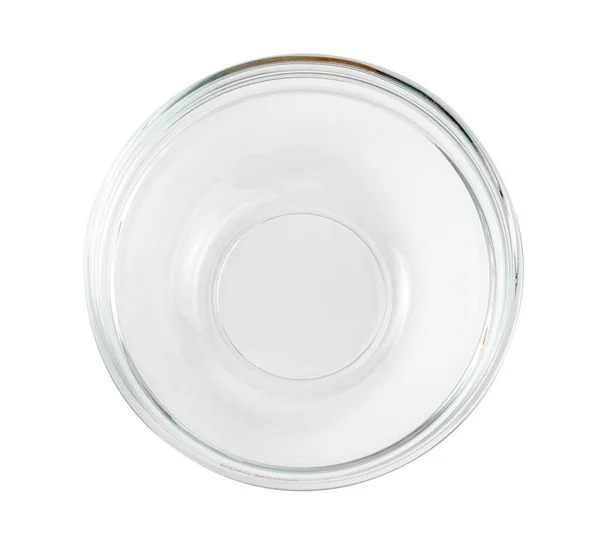 Tigela Vidro Transparente Isolado Fundo Branco Incluem Caminho Recorte — Fotografia de Stock