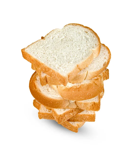 Gesneden Brood Geïsoleerd Witte Achtergrond — Stockfoto