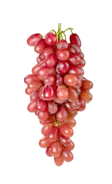 Closeup Červené Hrozny Bez Semen Izolované Bílém Pozadí — Stock fotografie