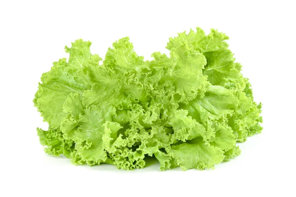 Sla Blad Geïsoleerd Witte Achtergrond Groene Bladeren Patroon Salade Ingrediënt — Stockfoto