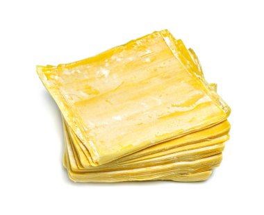 wonton ambalajı beyaz arkaplanda izole edildi 