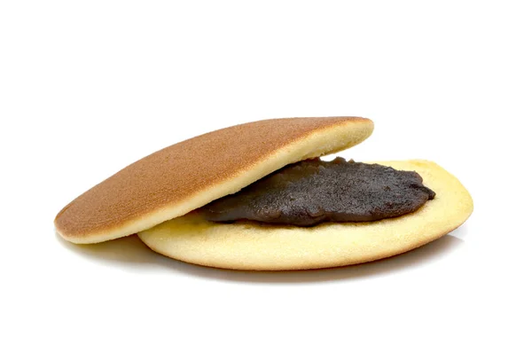 Dorayaki Vagy Japán Palacsinta Elszigetelt Fehér Alapon — Stock Fotó