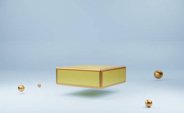 Modern sahne görüntüsü ve minimalist modelleme için gri kompozisyonda podyum boş, soyut arkaplan, 3d görünüm veya 3d canlandırma