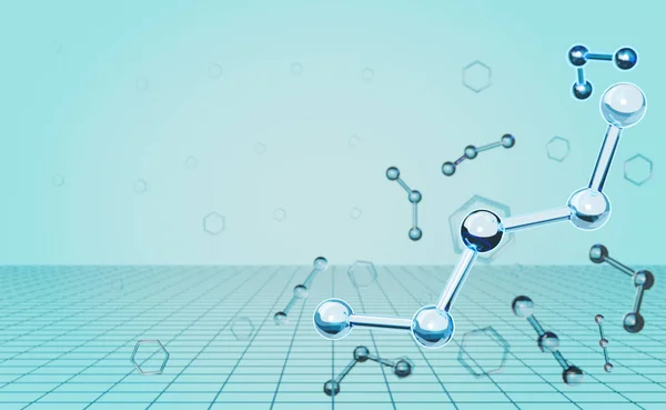 molecule or atom for science background , Abstract structure chemical ,3d illustration or 3d render