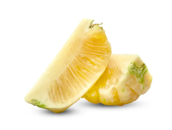 Ananas Skiva Isolerad Vit Bakgrund — Stockfoto